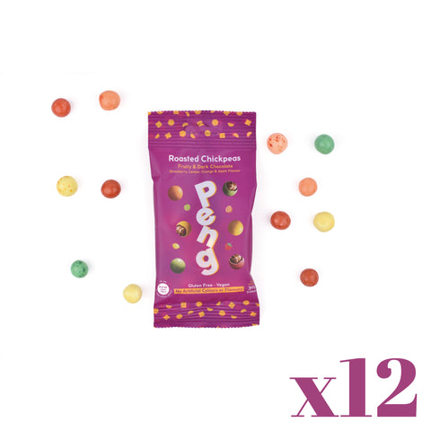 12 x 30g PENG Fruity Candy Dark Chocolate Roasted Chickpeas